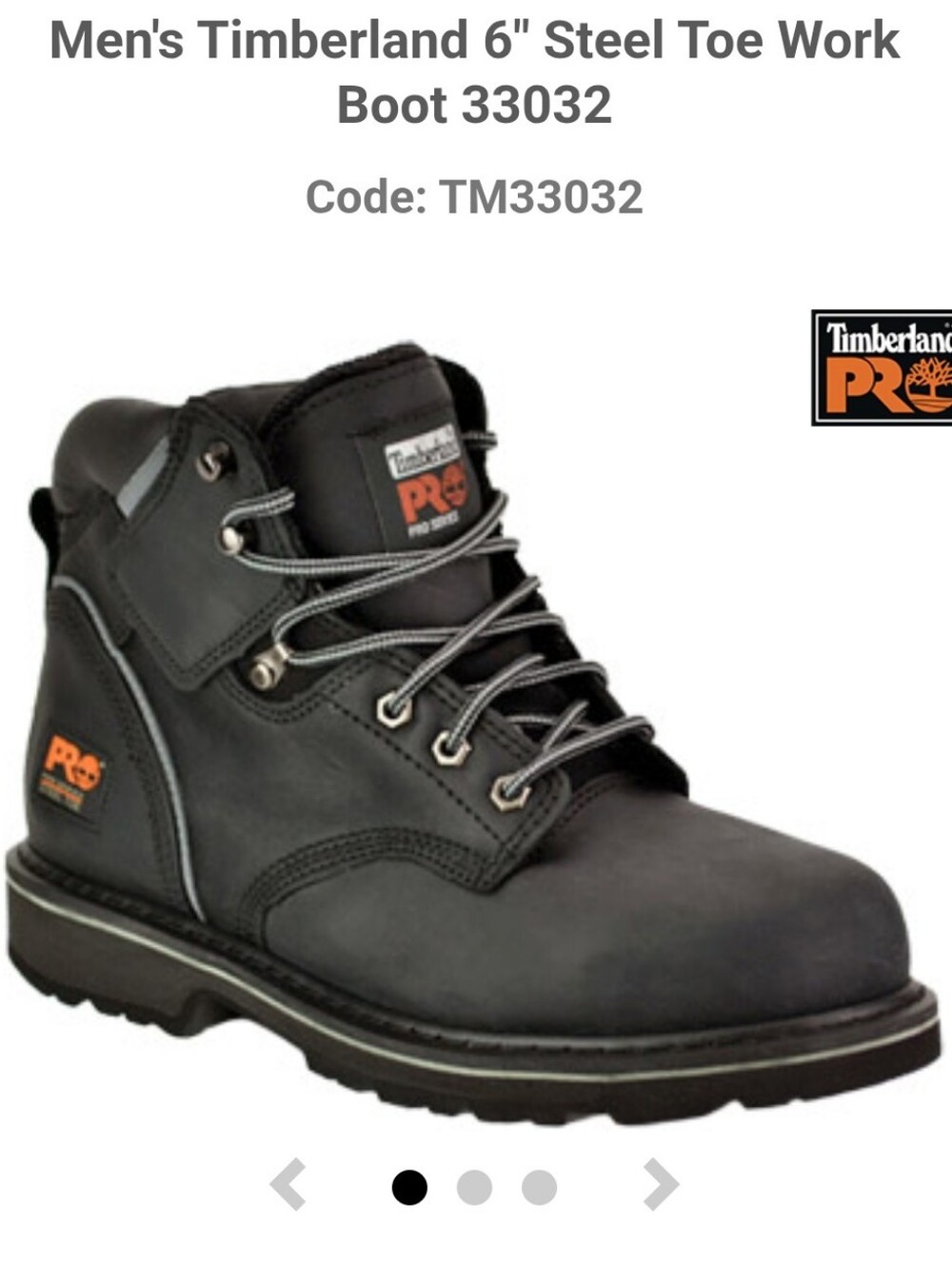 Timberland PRO 6" Pit Boss Steel Saftey Toe Work Boots Size 10